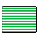 Horizontal Stripes - White and Dark Pastel Green Fleece Blanket (Small) (One Side)