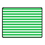 Horizontal Stripes - White and Dark Pastel Green Double Sided Fleece Blanket (Small) (Two Sides)