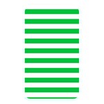 Horizontal Stripes - White and Dark Pastel Green Memory Card Reader (Rectangular)