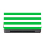 Horizontal Stripes - White and Dark Pastel Green Memory Card Reader with CF