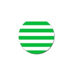 Horizontal Stripes - White and Dark Pastel Green Golf Ball Marker (4 pack)