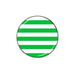 Horizontal Stripes - White and Dark Pastel Green Hat Clip Ball Marker