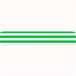 Horizontal Stripes - White and Dark Pastel Green Small Bar Mat