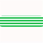 Horizontal Stripes - White and Dark Pastel Green Medium Bar Mat