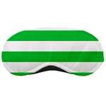 Horizontal Stripes - White and Dark Pastel Green Sleeping Mask