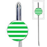Horizontal Stripes - White and Dark Pastel Green Book Mark