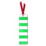 Horizontal Stripes - White and Dark Pastel Green Small Book Mark