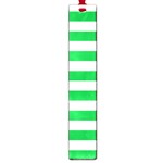 Horizontal Stripes - White and Dark Pastel Green Large Book Mark
