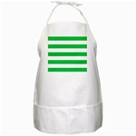 Horizontal Stripes - White and Dark Pastel Green BBQ Apron