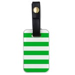 Horizontal Stripes - White and Dark Pastel Green Luggage Tag (One Side)