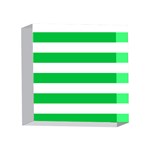 Horizontal Stripes - White and Dark Pastel Green 4 x 4  Acrylic Photo Block