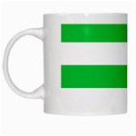 Horizontal Stripes - White and Dark Pastel Green White Mug