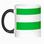 Horizontal Stripes - White and Dark Pastel Green Morph Mug