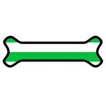 Horizontal Stripes - White and Dark Pastel Green Magnet (Dog Bone)