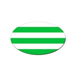 Horizontal Stripes - White and Dark Pastel Green Sticker (Oval)