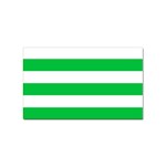 Horizontal Stripes - White and Dark Pastel Green Sticker Rectangular (10 pack)