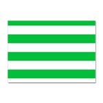 Horizontal Stripes - White and Dark Pastel Green Sticker A4 (100 pack)