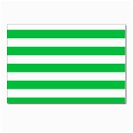 Horizontal Stripes - White and Dark Pastel Green Postcard 4  x 6 