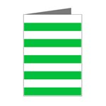 Horizontal Stripes - White and Dark Pastel Green Mini Greeting Card