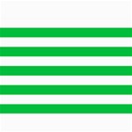 Horizontal Stripes - White and Dark Pastel Green 5  x 7  Photo Cards
