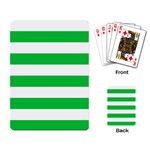 Horizontal Stripes - White and Dark Pastel Green Playing Cards Single Design