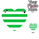 Horizontal Stripes - White and Dark Pastel Green Playing Cards 54 (Heart)