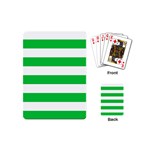Horizontal Stripes - White and Dark Pastel Green Playing Cards (Mini)