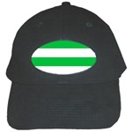 Horizontal Stripes - White and Dark Pastel Green Black Cap
