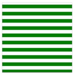 Horizontal Stripes - White and Green Large Satin Scarf (Square)