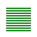 Horizontal Stripes - White and Green Satin Bandana Scarf