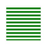 Horizontal Stripes - White and Green Small Satin Scarf  (Square)