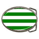 Horizontal Stripes - White and Green Belt Buckle