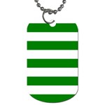 Horizontal Stripes - White and Green Dog Tag (One Side)