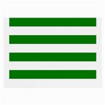 Horizontal Stripes - White and Green Large Glasses Cloth (2 Sides)
