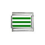 Horizontal Stripes - White and Green Italian Charm (9mm)