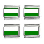 Horizontal Stripes - White and Green 9mm Italian Charm (4 pack)