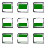 Horizontal Stripes - White and Green Mega Link Italian Charm (9 pack)