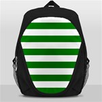 Horizontal Stripes - White and Green Backpack Bag