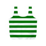 Horizontal Stripes - White and Green Full Print Recycle Bag (S)