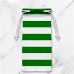 Horizontal Stripes - White and Green Jewelry Bag