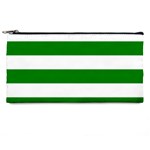 Horizontal Stripes - White and Green Pencil Case