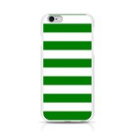 Horizontal Stripes - White and Green Apple iPhone 6/6S Silicone Case (Transparent)