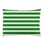 Horizontal Stripes - White and Green Pillow Case (Two Sides)