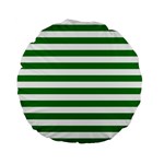 Horizontal Stripes - White and Green Standard 15  Premium Flano Round Cushion