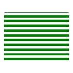 Horizontal Stripes - White and Green Double Sided Flano Blanket (Mini)