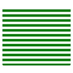 Horizontal Stripes - White and Green Double Sided Flano Blanket (Small)