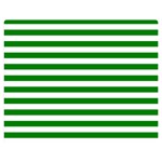 Horizontal Stripes - White and Green Double Sided Flano Blanket (Medium)
