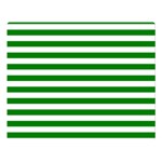 Horizontal Stripes - White and Green Double Sided Flano Blanket (Large)