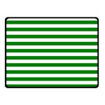 Horizontal Stripes - White and Green Fleece Blanket (Small) (One Side)