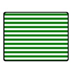 Horizontal Stripes - White and Green Double Sided Fleece Blanket (Small) (Two Sides)